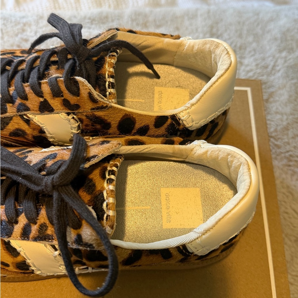 Dolce Vita Dark Leopard Calf Hair Sneakers - Picture 4 of 6